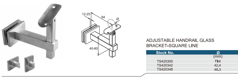 Adjustable Handrail Glass Bracket-Square Line Show1.png