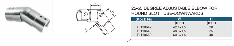 25-55 Degree Adjustable Elbow for Round Slot Tube-Downwards1.png