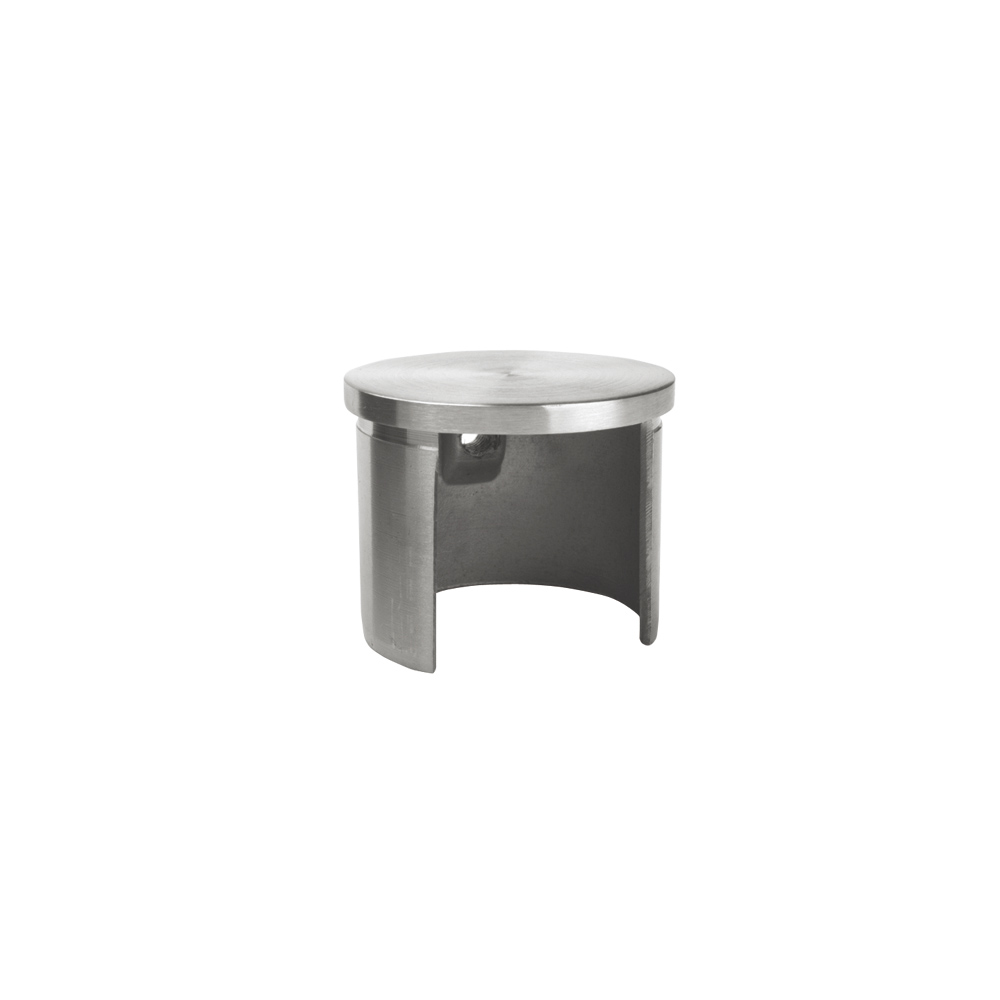 Flat end cap for round slot tube